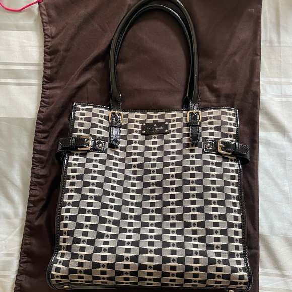 Kate Spade black and white Jacquard tote - Picture 3 of 13